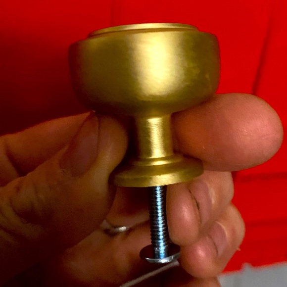 Cabinet hardware, knobs, drawer, handle, round, brushed, brass individual or set - Picture 3 of 9